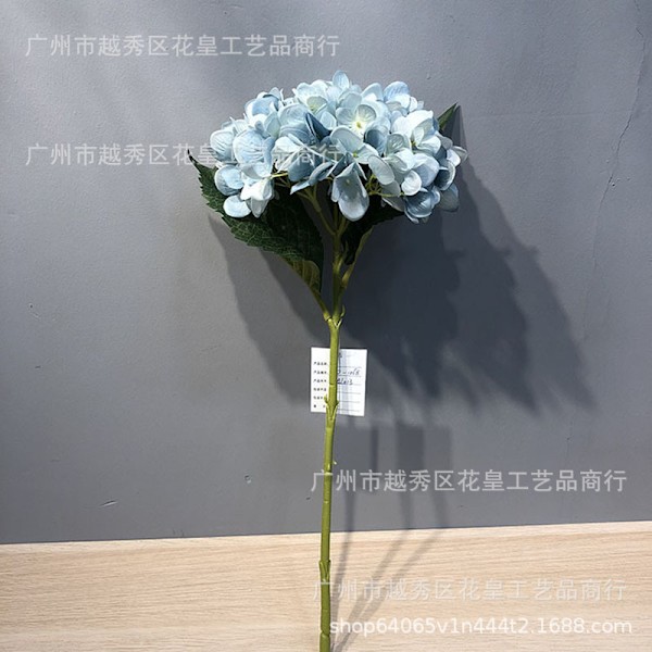 Konstgjord Hortensia Bröllopsbukett Enkel Stjälk med Två Blad Heminredning Light blue