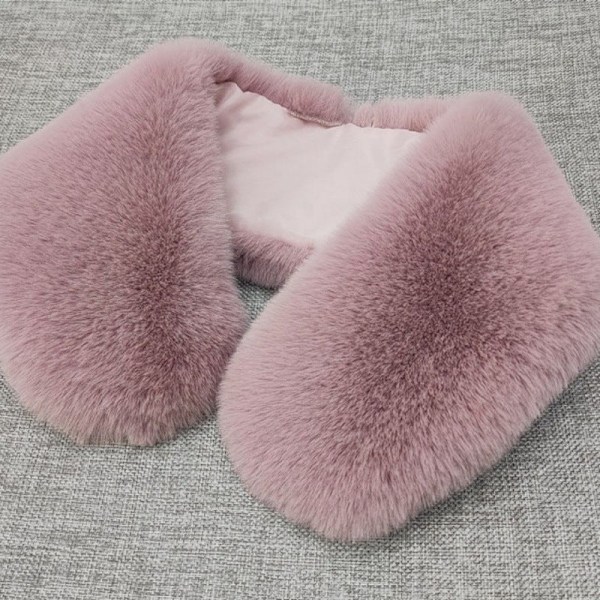 Dame falsk krave Aftagelig halvtykket imiteret odder Beige