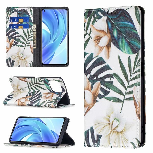 Etui til iPhone 14 Pro Max Mørk Magnetisk Rød Blade Malet Flip Wallet med Kortholder