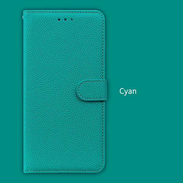 Etui til iPhone 15 Plus Magnetisk Kortplads Lædertekstur Cyan