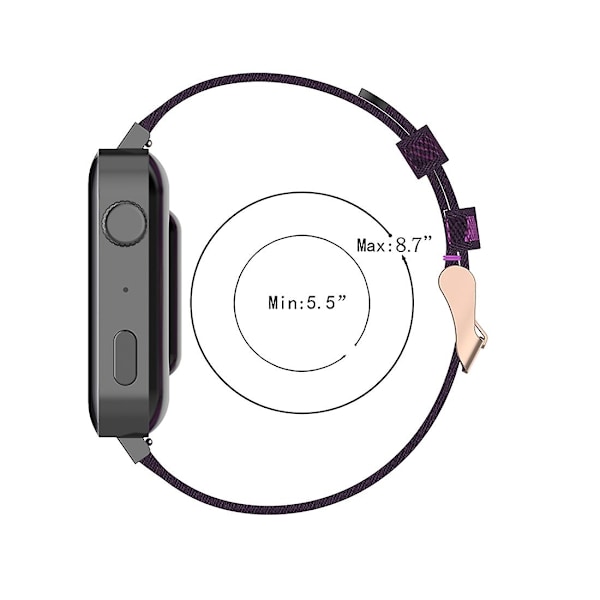 Lilla Lilla Stribet Vævet Nylon Armbåndsrem kompatibel med Xiaomi Mi Watch, Garmin Vivomove 3s / Vivoactive 4s