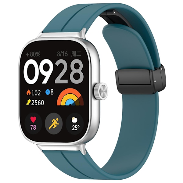 Cyan Cyan Magnetisk Spænde Silikonerem kompatibel med Xiaomi Mi Band 8 Pro