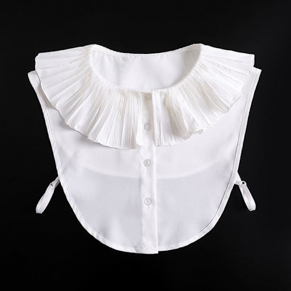 Dame falsk krage Avtakbar halvdukke Hvit sjal genser D Lotus Leaf big collar