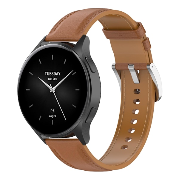 Ljusbrun Ljusbrun 22mm Äkta Läderarmband kompatibelt med Xiaomi Watch 2