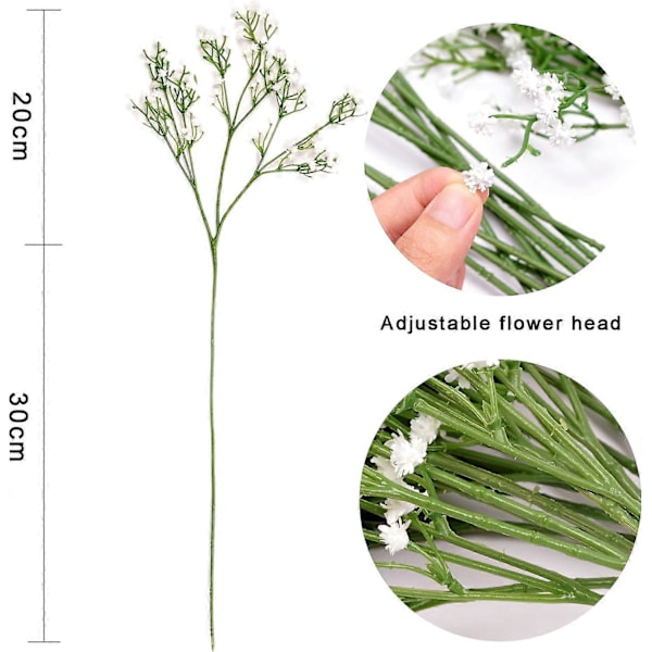 Kunstige blomster, silkeblomster, blomster til hjemmet, falske blomster, brudebukett (12 stk)
