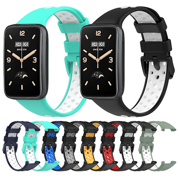 Cyan Vit Cyan Vit Tvåfärgat Andningsbart Silikonarmband
