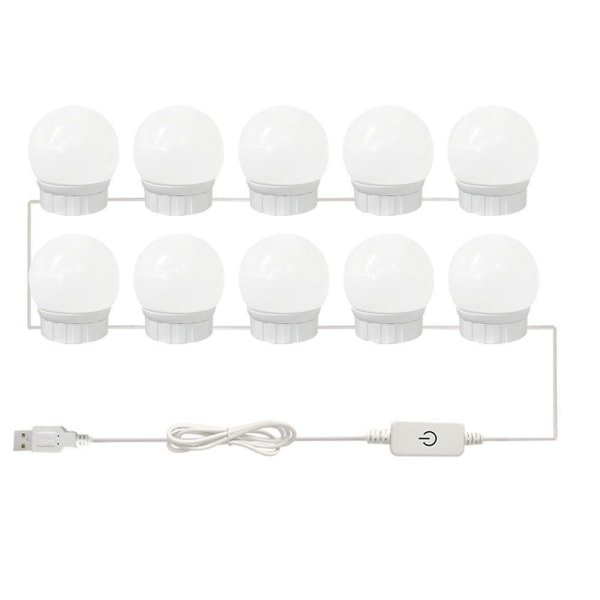 Sminkspegel Led-lampor För Sminkbord Dimmerkontakt 10 Bulbs