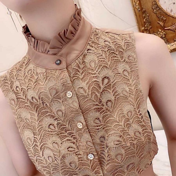 Dame falsk krage Avtakbar halv, Vinter Koreansk Stil Deta Button stand collar [red]]