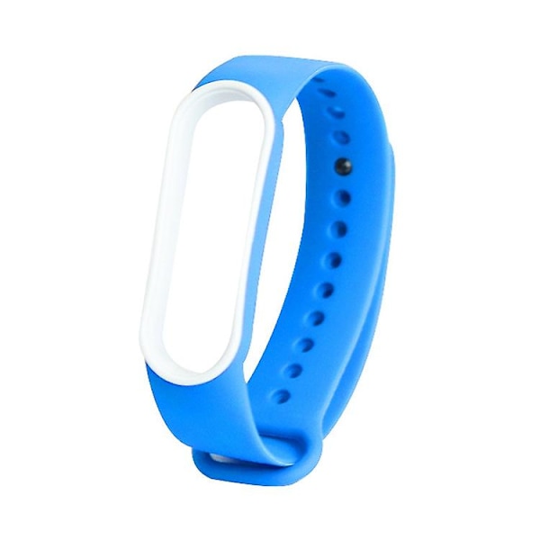 Lyseblå Hvit Lyseblå Hvit kompatibel med Xiaomi Mi Band 5 Tofarget Tpe Klokkereim