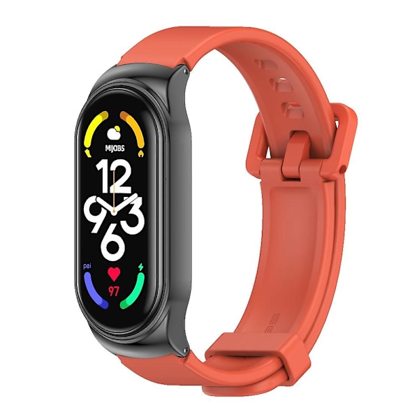 Orange Sort Orange Sort Silikone Urrem kompatibel med Xiaomi Mi Band 7 / 7 Nfc kompatibel med Xiaomi Mi Band 7 / 7 Nfc