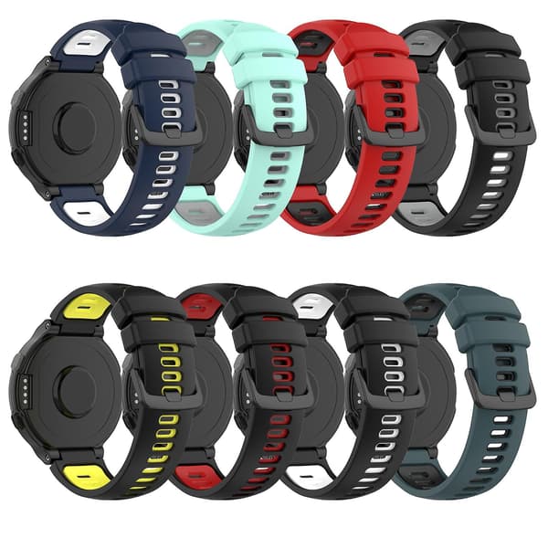 Midnattsblå Vit Midnattsblå Vit Silikon Armbandsrem kompatibel med Garmin kompatibel med Forerunner 735 / 735xt