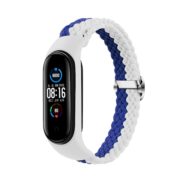Blå Vit Blå Vit Flätat Klockarmband kompatibelt med Xiaomi Mi Band 4 / 3