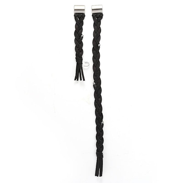 Musta Musta yhteensopiva Fitbit Charge 2 Weave -nahkakellon ranneke