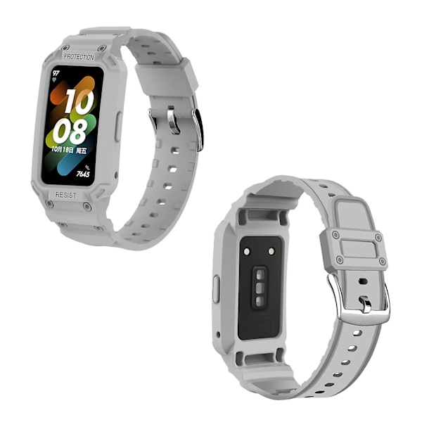 Vaaleanharmaa TPU-kellonranneke, yhteensopiva Huawei Band 7 / 6 / Honor Band 6 kanssa