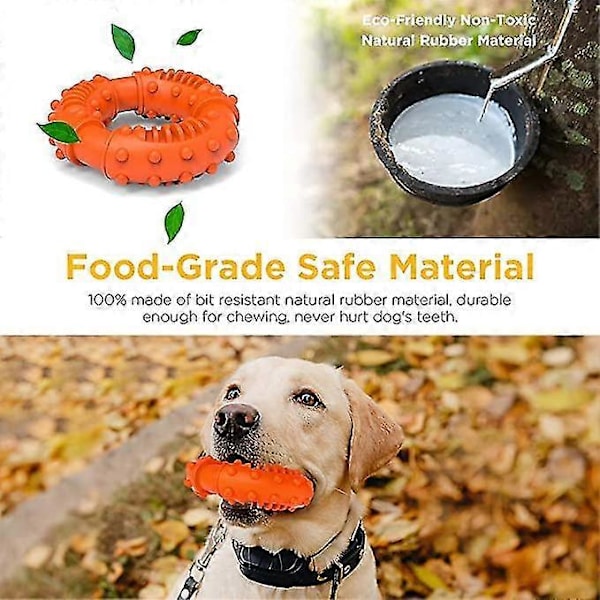Hundleksak Bitresistent och Slitstark Gummi Hund Molar Ring 1 Styck Orange Baoji En Vedette
