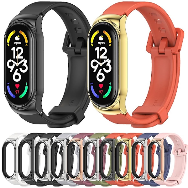 Grå Sølv Grå Sølv Silikon Klokkereim kompatibel med Xiaomi Mi Band 7 / 7 Nfc kompatibel med Xiaomi Mi Band 7 / 7 Nfc