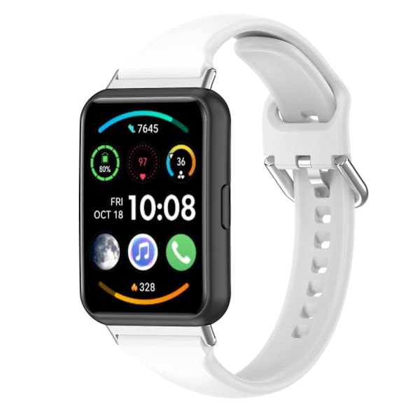 Hvid Hvid kompatibel med Huawei Watch Fit 2 Silikone Urrem, Størrelse: s