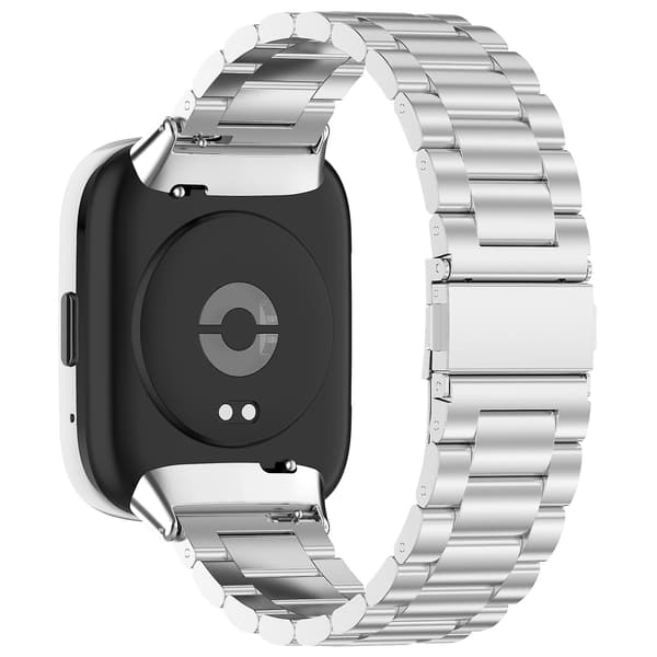 Silver Silver Tre Pärlor Metall Klockarmband kompatibelt med Redmi Watch 3 Active