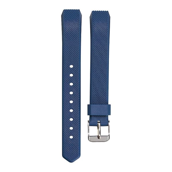 Mörkblå Mörkblå kompatibel med Fitbit Alta Silikon Armband med Spänne (vit)