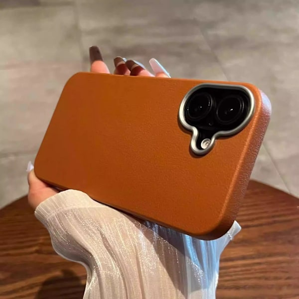 Etui til iPhone 13 Pro Brun [almindeligt læder blødt cover] Læder tekstur frostet ultratyndt Full-Body læder