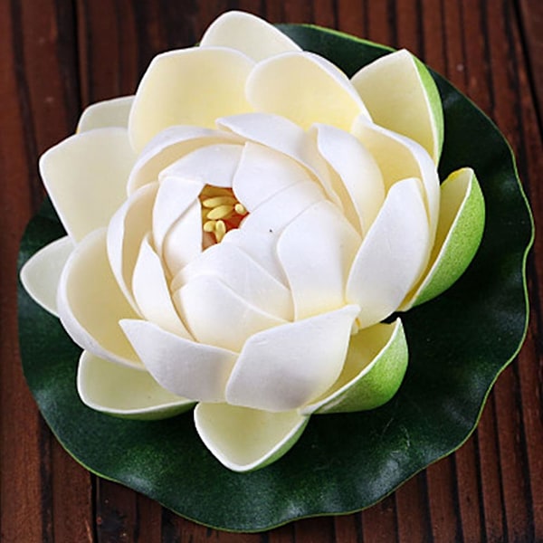 10cm Kunstig Lotusblomst Sceneopptreden Hage Hjem Fest Dekor Prop Orange