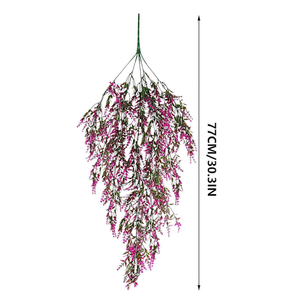 Simulert Vegetativ Kunstig Hengende Lavendel Veggmontert Rattan Bregne Ivy Scene Hjem Dekor Ornamenter Pink Green