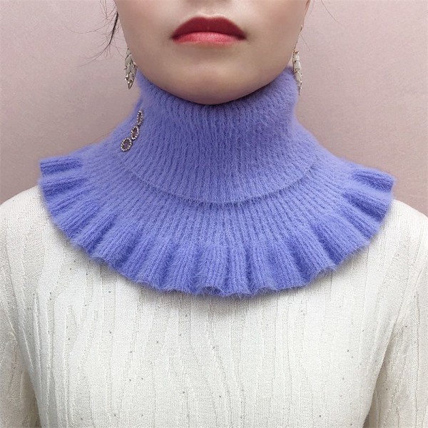 Dame falsk krage Skjerf Vinter Varm Hals Gaiter Cervical N Purple