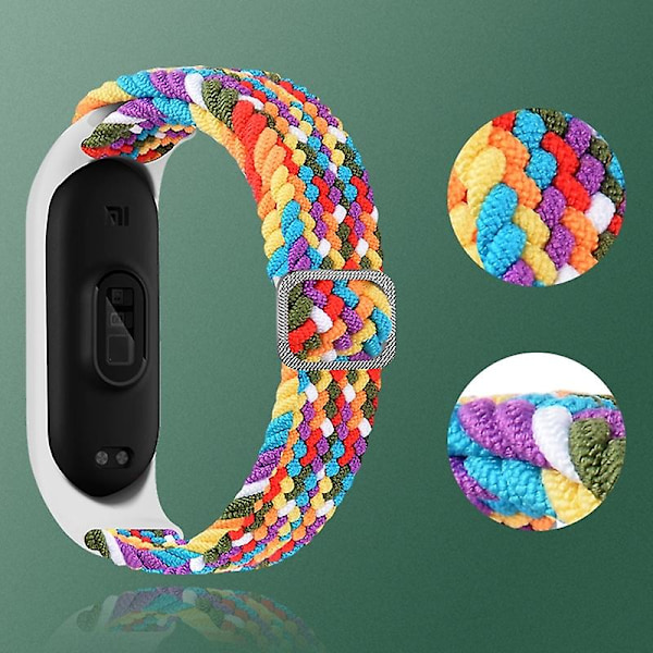 Rainbow Rainbow-kompatibel med Xiaomi Mi Band 6 / 5 / 4 Nylonflettet Klokkereim