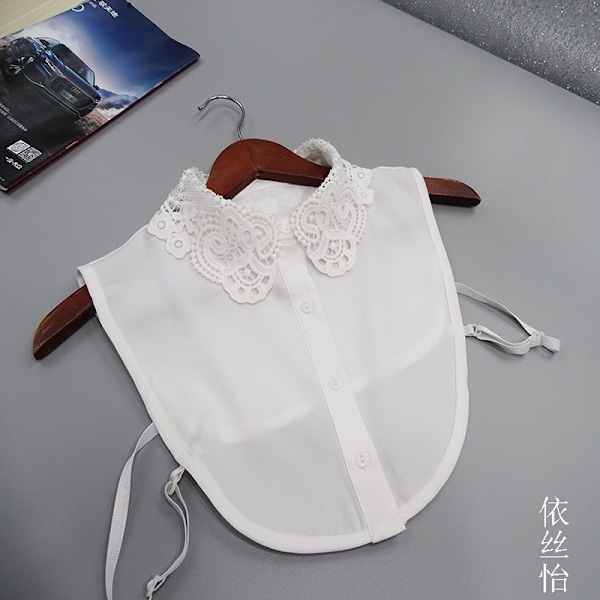 Dame falsk krage Høst og Vinter Genser Koreansk Stil S Black crocheted style