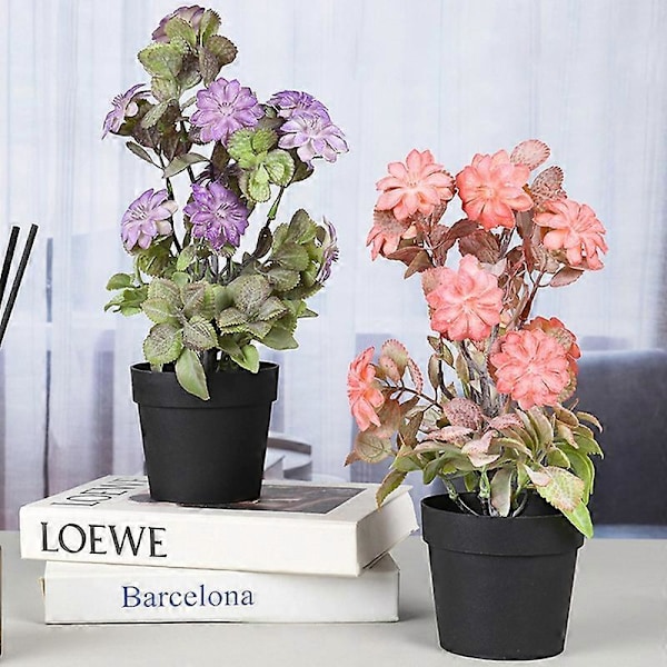 1st Klar Textur Konstgjord Krukväxt Fantastiska Bordsdekorationer i Plast Simuleringsblomma Heminredning Red