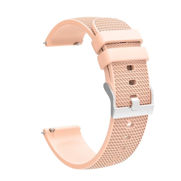 Rosa Rosa 20mm Knottrig Silverspänne Silikon Klockarmband