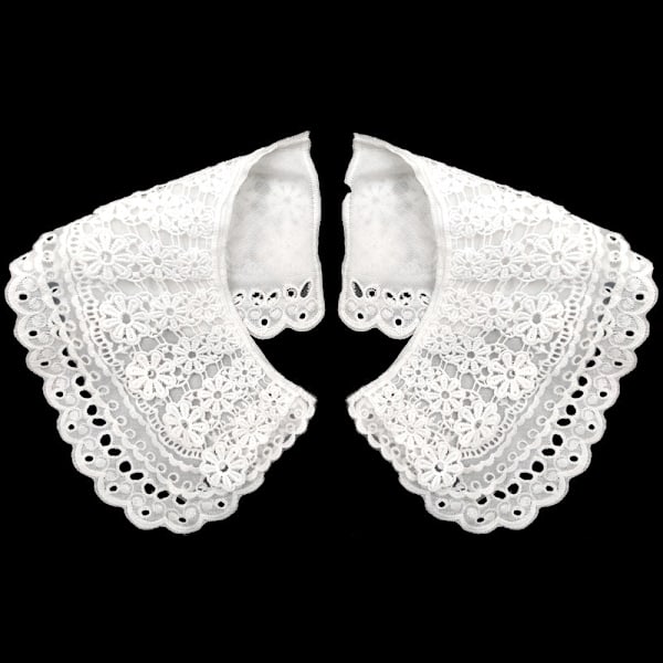 Dame falsk krave Aftagelig halv Tre-lags syning DIY Beige (collar)
