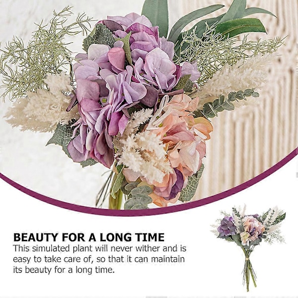 Kodinsisustus Ikebana-maljakot Hääkoristeet Keinotekoinen Hortensia Kukka Keinotekoinen Hortensian Oksa Emulaatio Kimppu