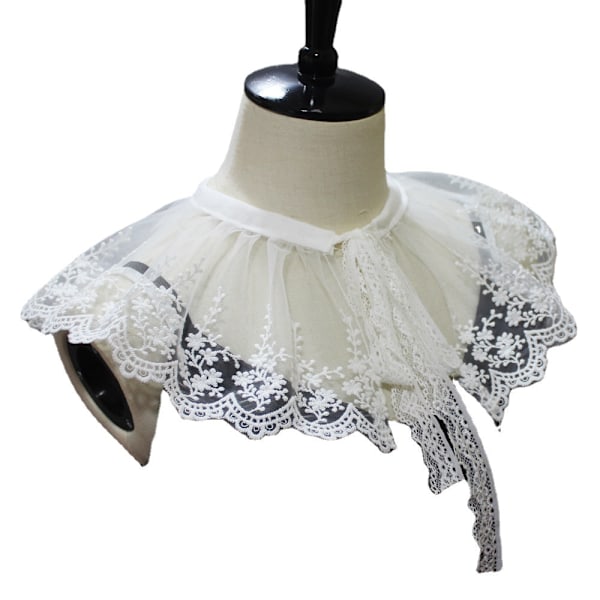 Dame falsk krage Mesh Sjal Krage White