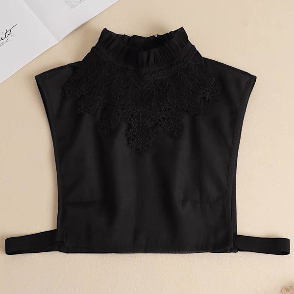 Lös krage för damer Avtagbar halv Vintertröja Avtagbar wi Black snowflake collar 45-75kg