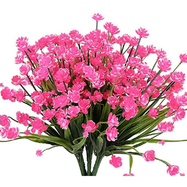 Simulerte Kunstige Blomster 7 Grener Vårurter Kameliaer Hot Pink