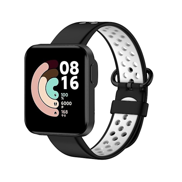 Svart Vit Svart Vit Silikon Armband kompatibelt med Xiaomi Redmi Watch 2