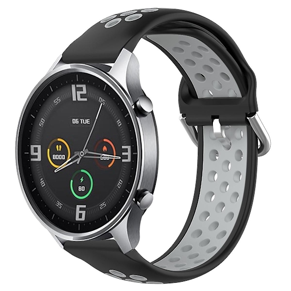 Svart Grå Svart Grå 22mm Lås To-farget Sport Armbånd Klokkereim