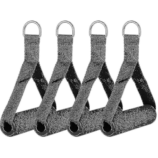 4 st Motståndsbandshandtag Plast D-ring Träningsrem Skumhandtag Band Träningsutrustning För Hemmagym Överliggande Styrketräning Stretching Svart