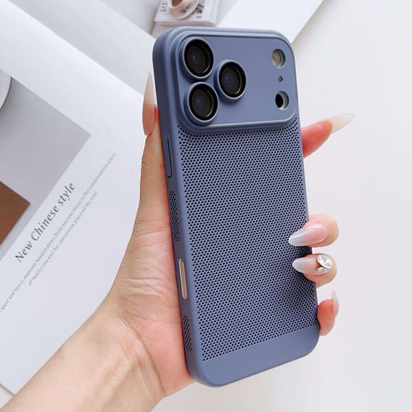 Fodral för iPhone 14 Pro Max Skin Feel Linsdetalj Ventilerad Lavendelgrå