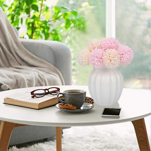 10 stk. Silkekrysantemumkuglebuketter Hydrangea til bryllup Champagne