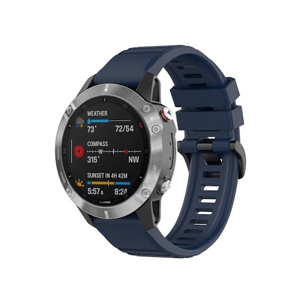 Midnattsblå Midnattsblå Silikon Quick Release Armband kompatibelt med Garmin Fenix 7X
