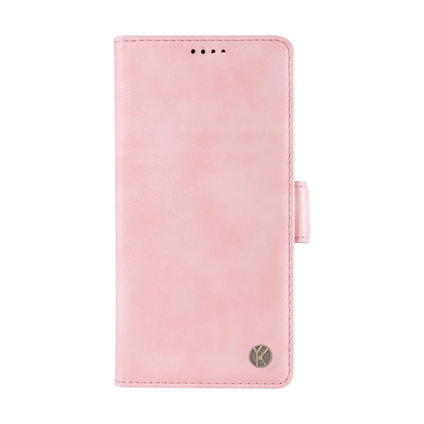 Fodral för iPhone 15 Pro Max rosa Pebbled Sidospänne Frostat Plånbok med Korthållare