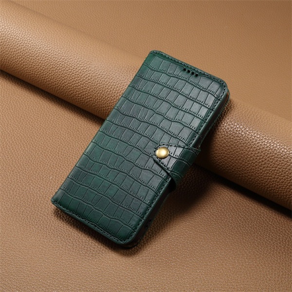 Etui til iPhone 15 Pro grønt stativ Wallet med kortholder Flip