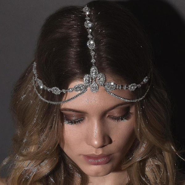 Nytt kristall pannband bröllopshårkedja tiara för bröllop