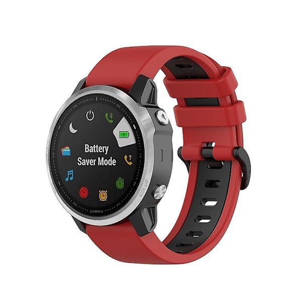 Rød Sort Rød Sort kompatibel med Garmin Fenix 6s rem