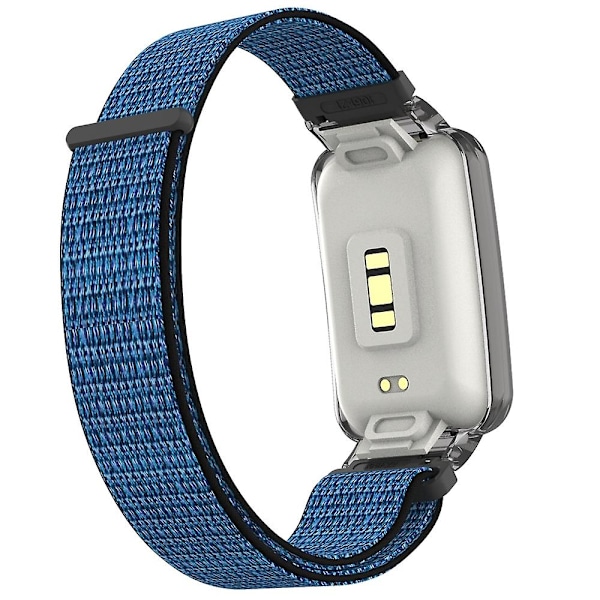 Drue Lilla PC Kabinet + Nylon Loop Rem kompatibel med Xiaomi Mi Band 7 Pro