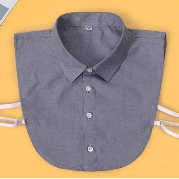 Dame falsk krage Avtakbar halv Arbeidsklær Skjorte Samme Skjorte Gray thick pointed collar 44 size