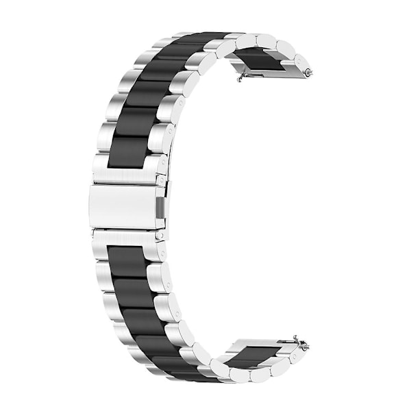 Sølv Sort Sølv Sort Rustfrit Stål Rem kompatibel med Huawei Watch Gt 3 42mm / Watch Gt 2 42mm