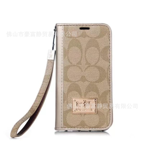 Fodral för iPhone 16 Khaki Lädertexturmärke